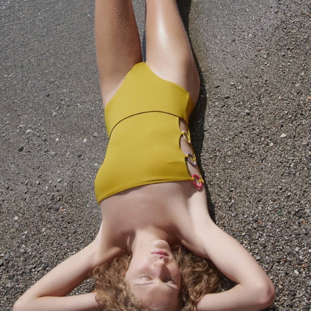 Zara limited edition strapless swimsuit